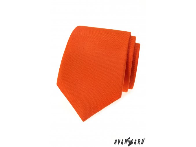 Sytě oranžová matná pánská kravata