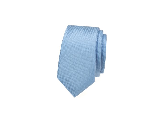 Světle modrá pánská slim kravata se vzorovanou strukturou