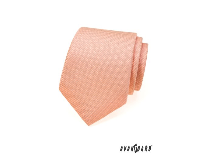 Broskvová pánská kravata se vzorovanou strukturou