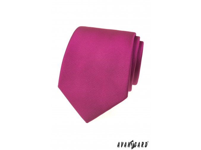 Sytě růžová luxusní pánská kravata s proužkovanou strukturou