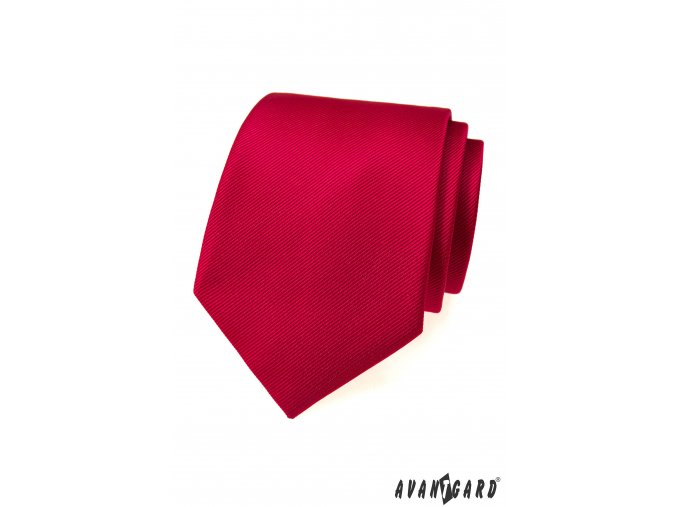 Červená luxusní pánská kravata s proužkovanou strukturou