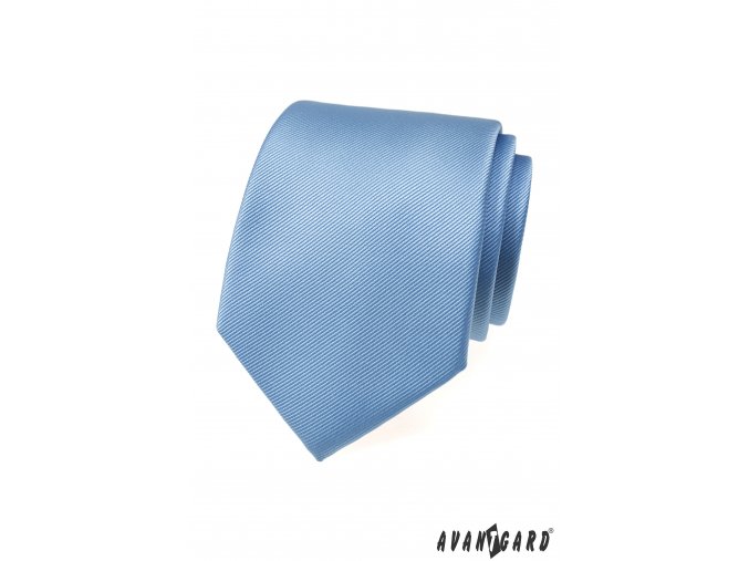 Světle modrá luxusní pánská kravata s proužkovanou strukturou