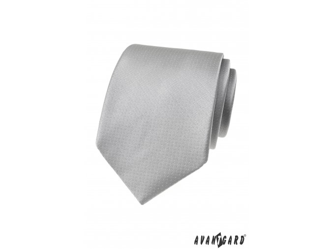 Šedá luxusní pánská kravata s nenápadným mřížkovým vzorem