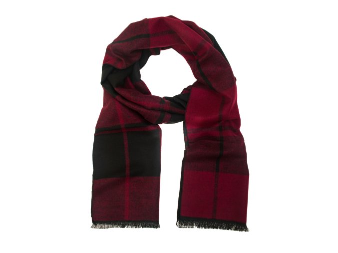 Vínová pánská šála s tmavým vzorem