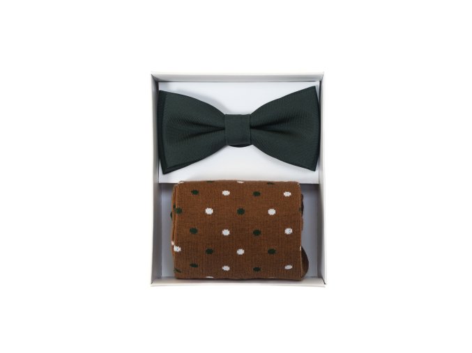 Set motýlek a ponožky 779-9860 Béžová/zelená (Velikost 39/42)