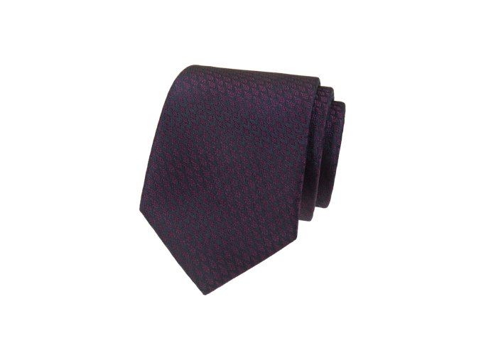 Modrá luxusní pánská kravata s fuchsiovým vzorem