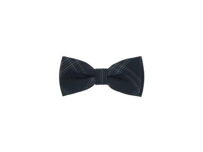 Tmavě modrý károvaný pánský motýlek