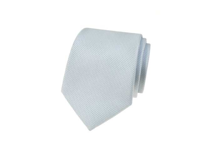 Velmi světle modrá luxusní pánská kravata s vroubkovanou strukturou