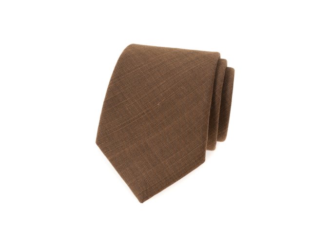 Skořicově hnědá luxusní pánská kravata + kapesníček do saka