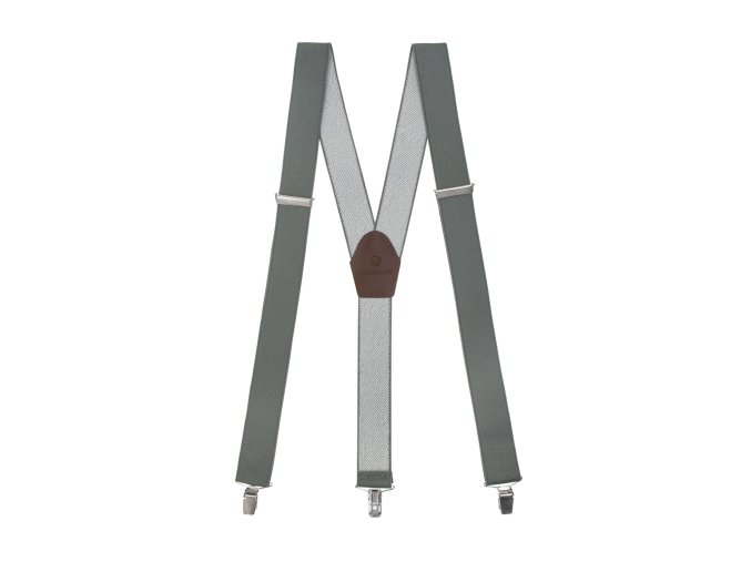 Světle grafitové pánské kšandy s tmavě hnědým středem