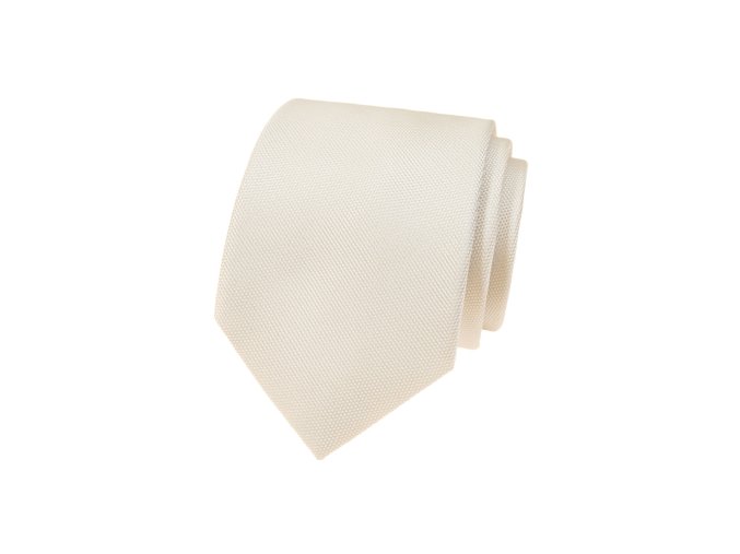 Smetanová luxusní pánská kravata s vroubkovanou strukturou