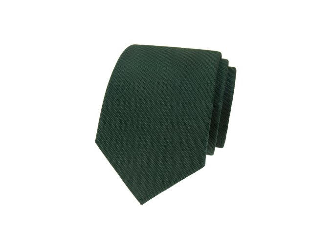 Tmavě zelená luxusní pánská kravata s vroubkovaným povrchem