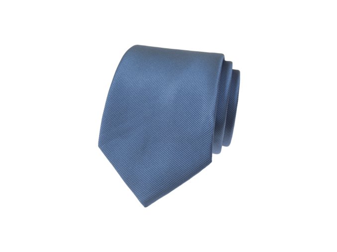 Modrá luxusní pánská kravata s pruhovanou strukturou