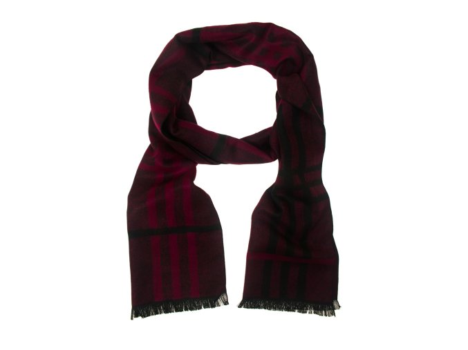 Vínová pánská šála s tmavými detaily
