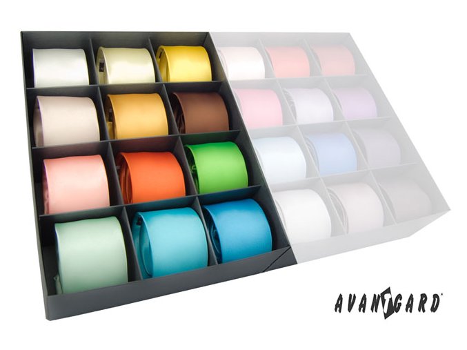 Sada jednobarevných kravat - 12 kusů (kombinace 1)