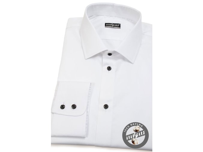 Pánská košile SLIM dl.rukáv 109-9123 Bílá (Barva Bílá, Velikost 38/170, Materiál 100% bavlna)
