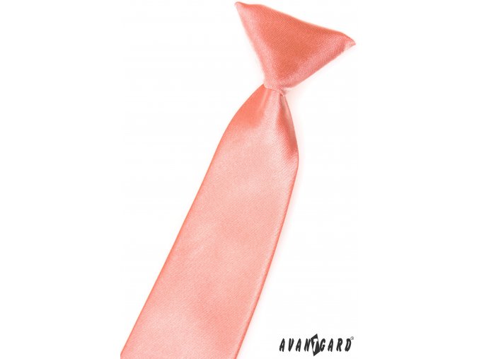 Lososová chlapecká jednobarevná kravata