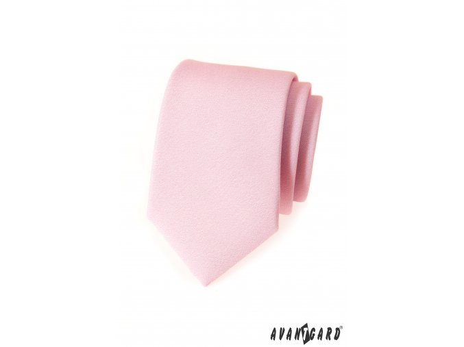 Velmi světle růžová kravata s hladkým povrchem