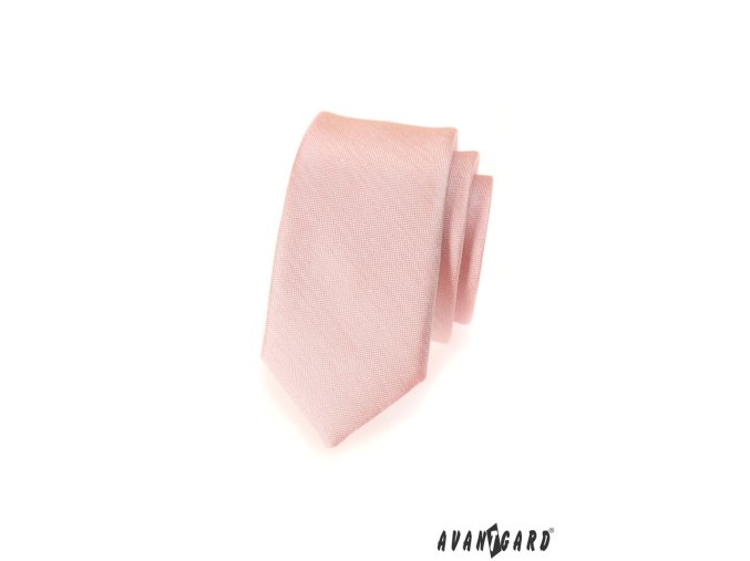 Velmi světle růžová slim kravata_