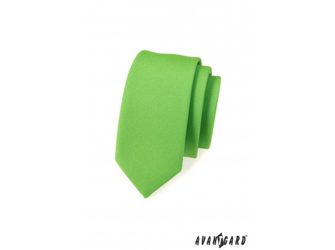 Zelená slim kravata bez vzoru