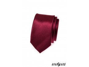 Bordó slim jemně lesklá kravata