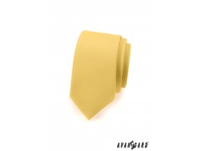 Žlutá slim jednobarevná luxusní kravata