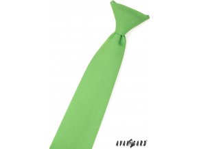 Zelená chlapecká kravata bez vzoru