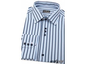 Modrá pánská SLIM FIT košile, dl. rukáv, 125-6501