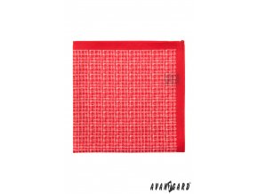 Červený kapesníček s jemným bílým vzorem