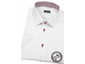 Bílá pánská SLIM FIT košile, kr. rukáv, 913-0112