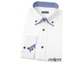 Bílá pánská slim fit košile, dl. rukáv, 120-0118_