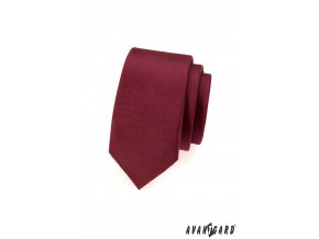 Bordó matná slim jednobarevná kravata