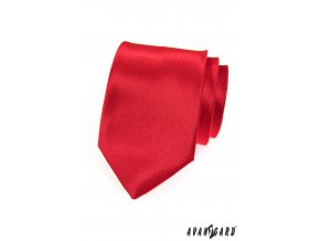 Červená jednobarevná lesklá kravata