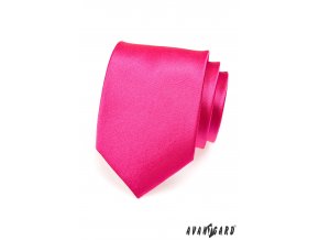 Tmavě růžová jednobarevná lesklá kravata