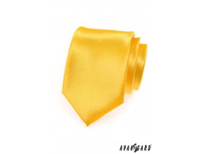 Žlutá jednobarevná lesklá kravata