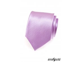Světle fialová jednobarevná lesklá kravata