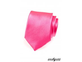 Středně růžová jednobarevná lesklá kravata