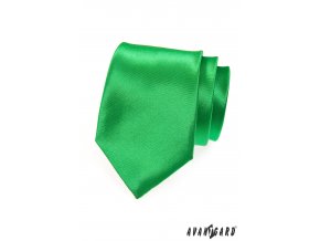 Zářivě zelená jednobarevná lesklá kravata