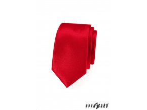 Zářivě červená slim kravata