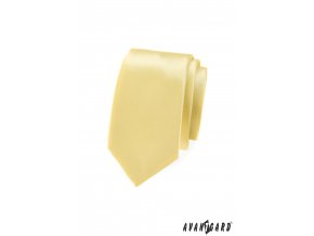 Světle žlutá slim kravata