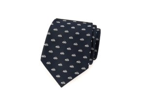 Velmi tmavě modrá kravata se vzorem - auto