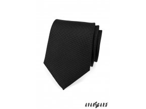 Černá matná kravata s jemnou vroubkovanou strukturou
