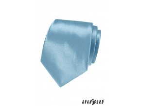 Velmi světle modrá jemně lesklá jednobarevná luxusní kravata