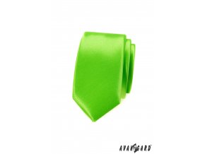 Světle zelená luxusní SLIM kravata bez vzoru