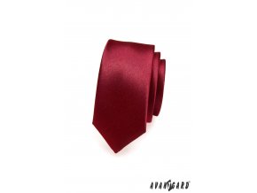 Tmavě bordó luxusní jemně lesklá SLIM kravata