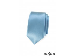 Světle modrá slim jednobarevná kravata