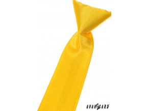 Zářivě žlutá chlapecká jemně lesklá kravata