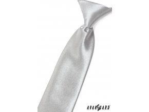 Stříbrná chlapecká jemně lesklá kravata