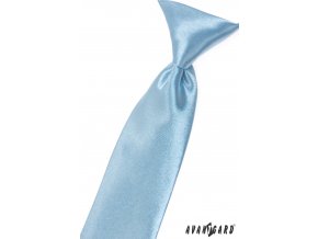 Světle modrá chlapecká kravata bez vzoru