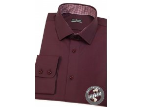 Bordó pánská slim fit košile, dl.rukáv, 509-21113
